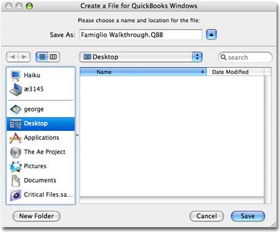 Save the Mac QuickBooks File to your desktop
